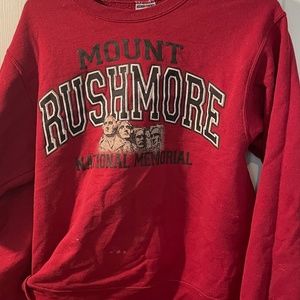 Vintage Mount Rushmore National Memorial Sweatshirt S Size Red Color